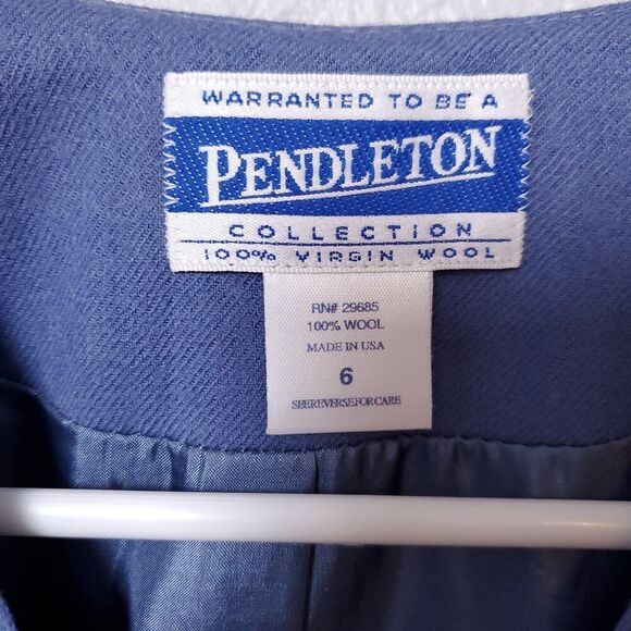 PENDLETON Collection 100% Wool Cornflour Blazer Career - Picture 4 of 8